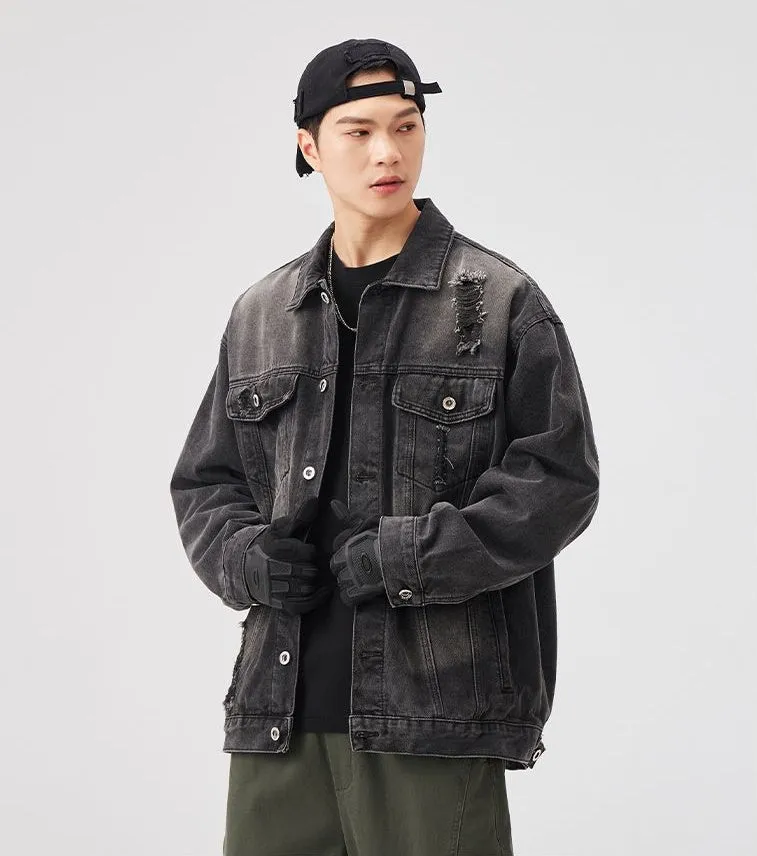 Relaxed-Fit Double Stitched Denim Jacket for Stylish Men