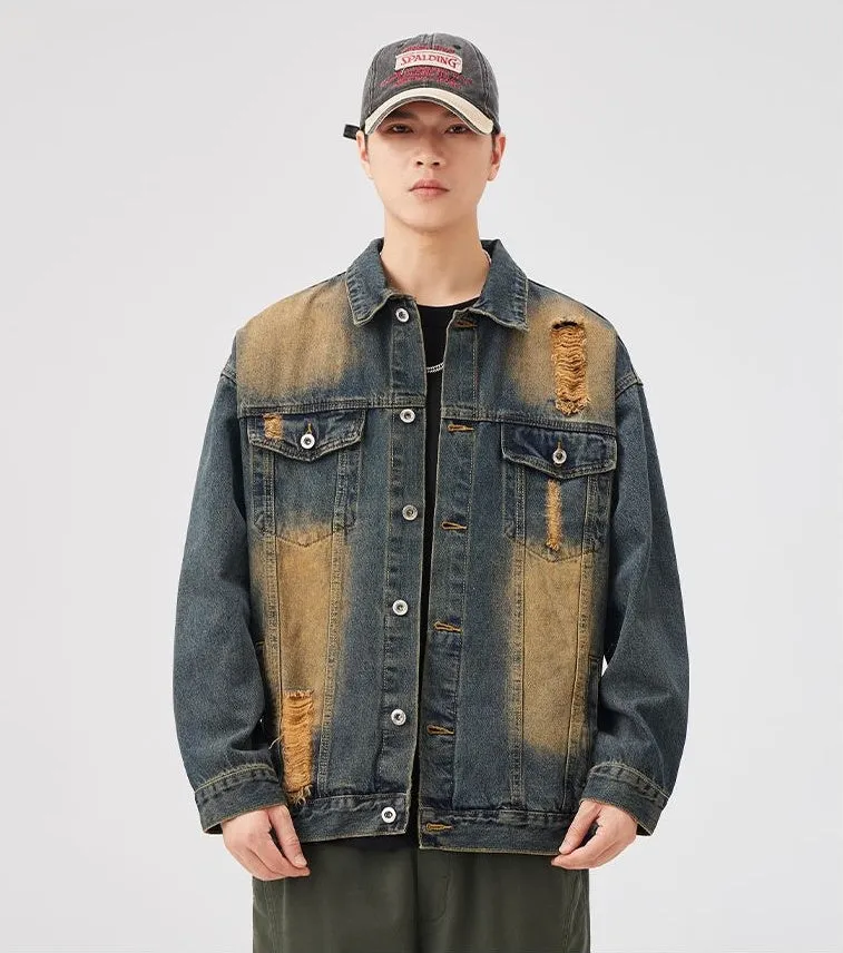 Relaxed-Fit Double Stitched Denim Jacket for Stylish Men