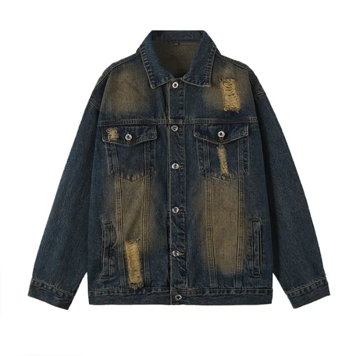 Relaxed-Fit Double Stitched Denim Jacket for Stylish Men