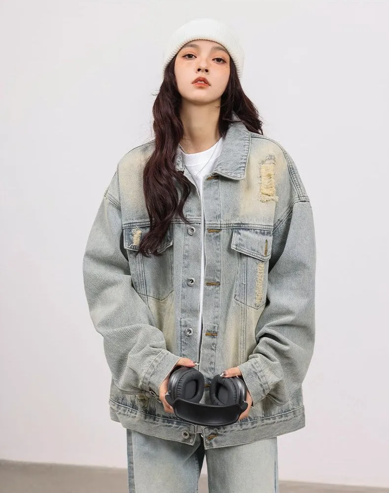 Relaxed-Fit Double Stitched Denim Jacket for Stylish Men