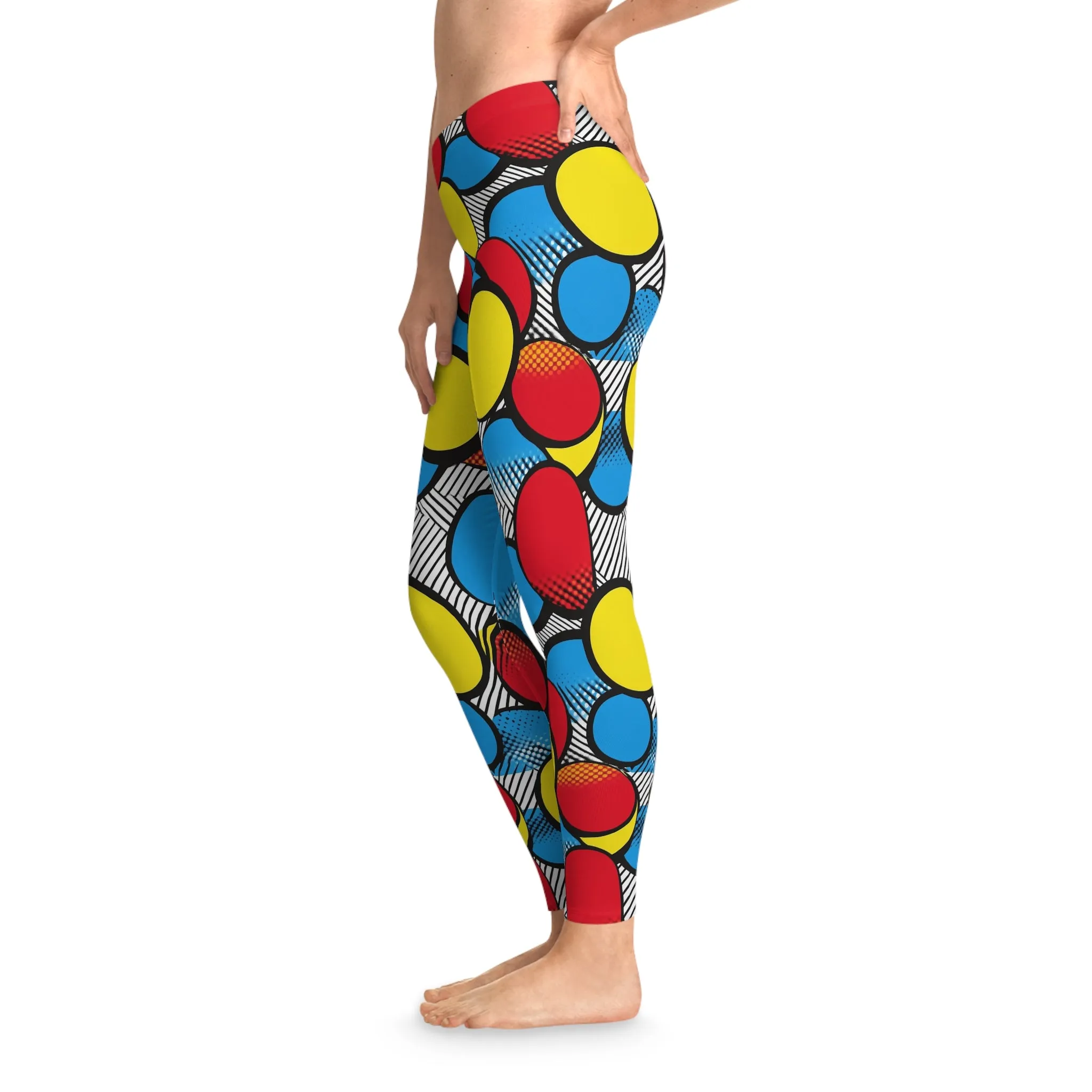 Retro Remix Stretchy Leggings for Active Lifestyle & Everyday Comfort