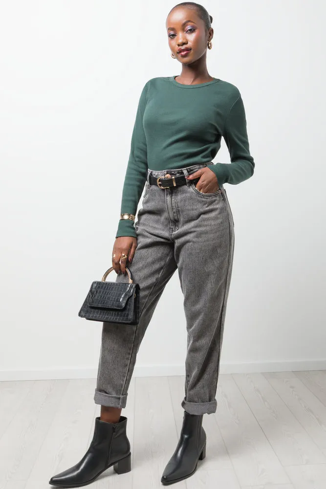 Rib Long Sleeve T-Shirt Green