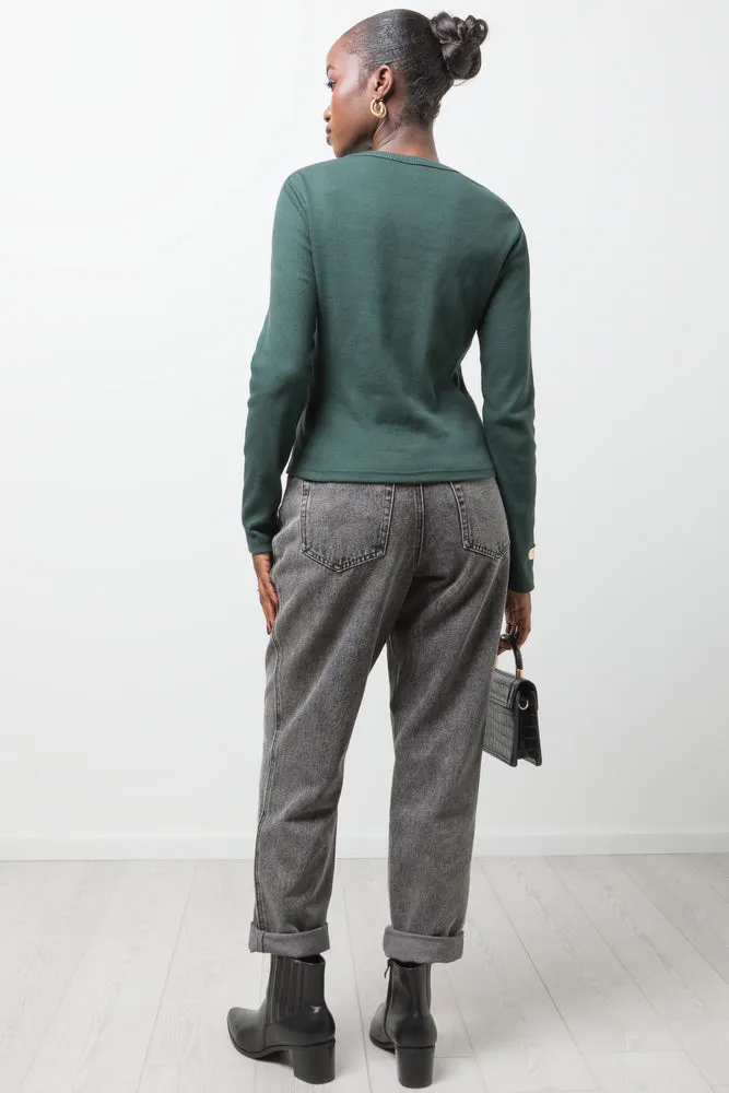 Rib Long Sleeve T-Shirt Green