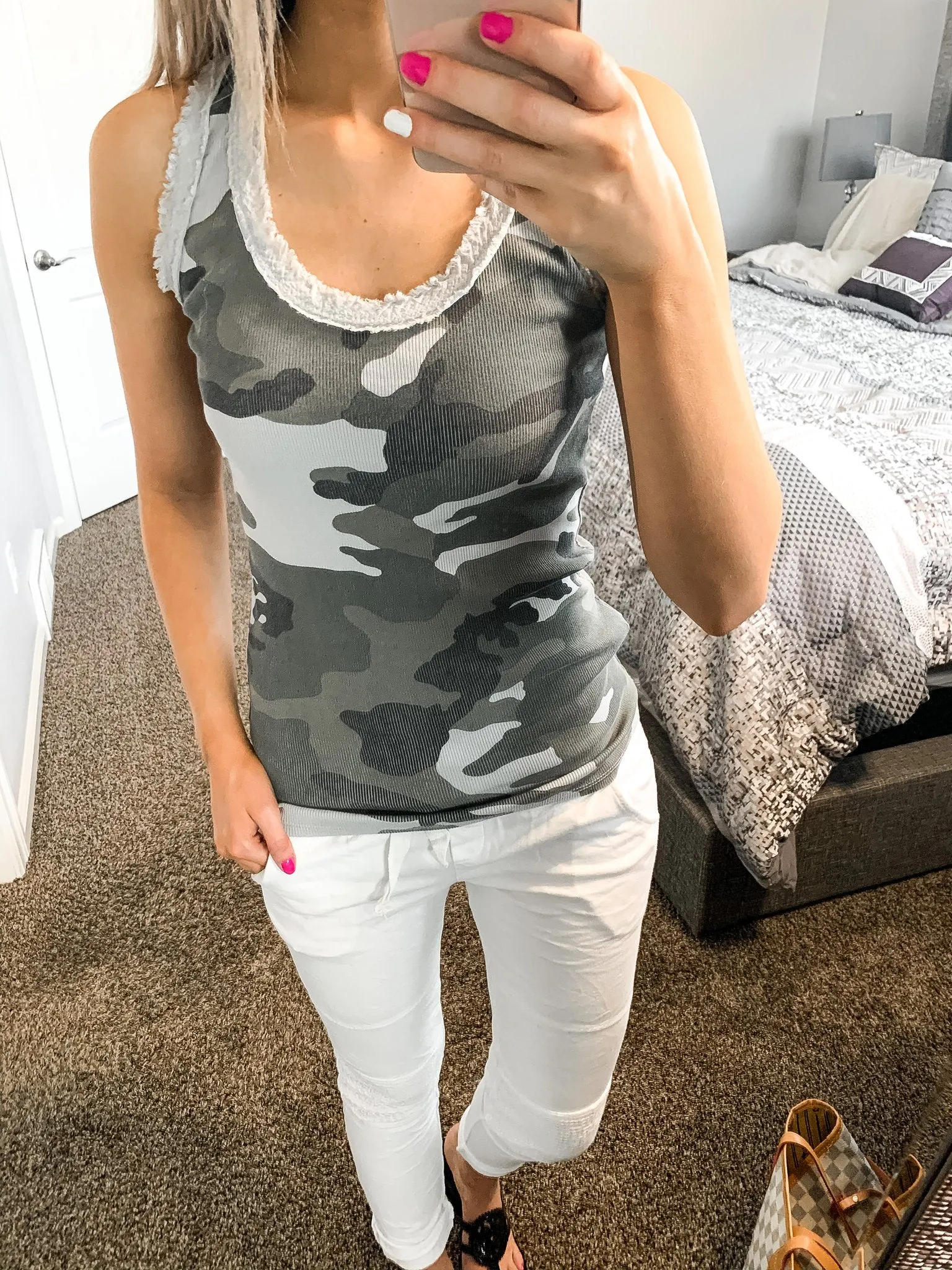 Ribbed Camouflage Tank Top