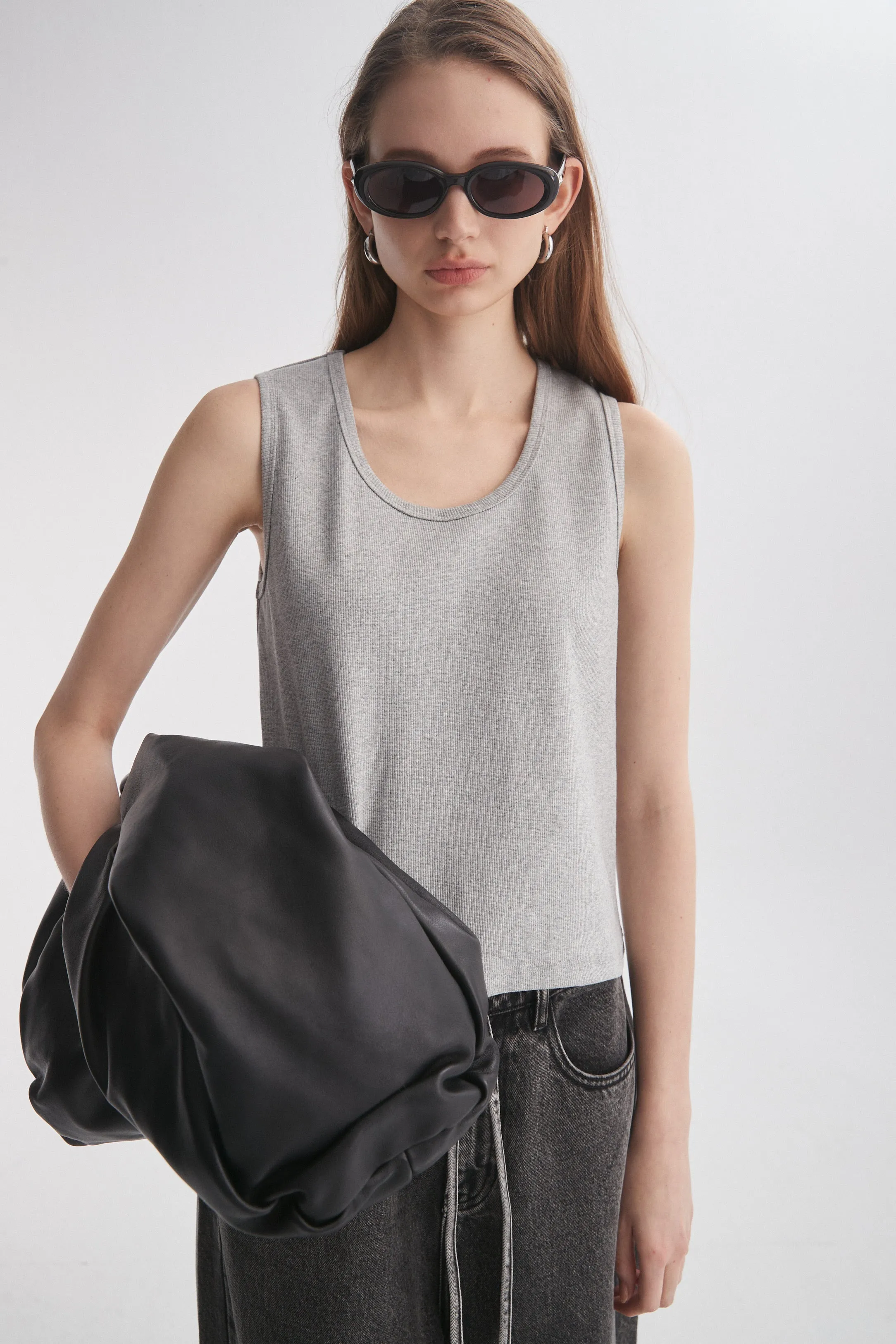 Ribbed Crewneck Tank Top