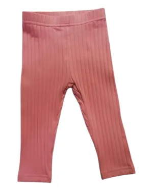 Ribbed Pink Toddler Leggings