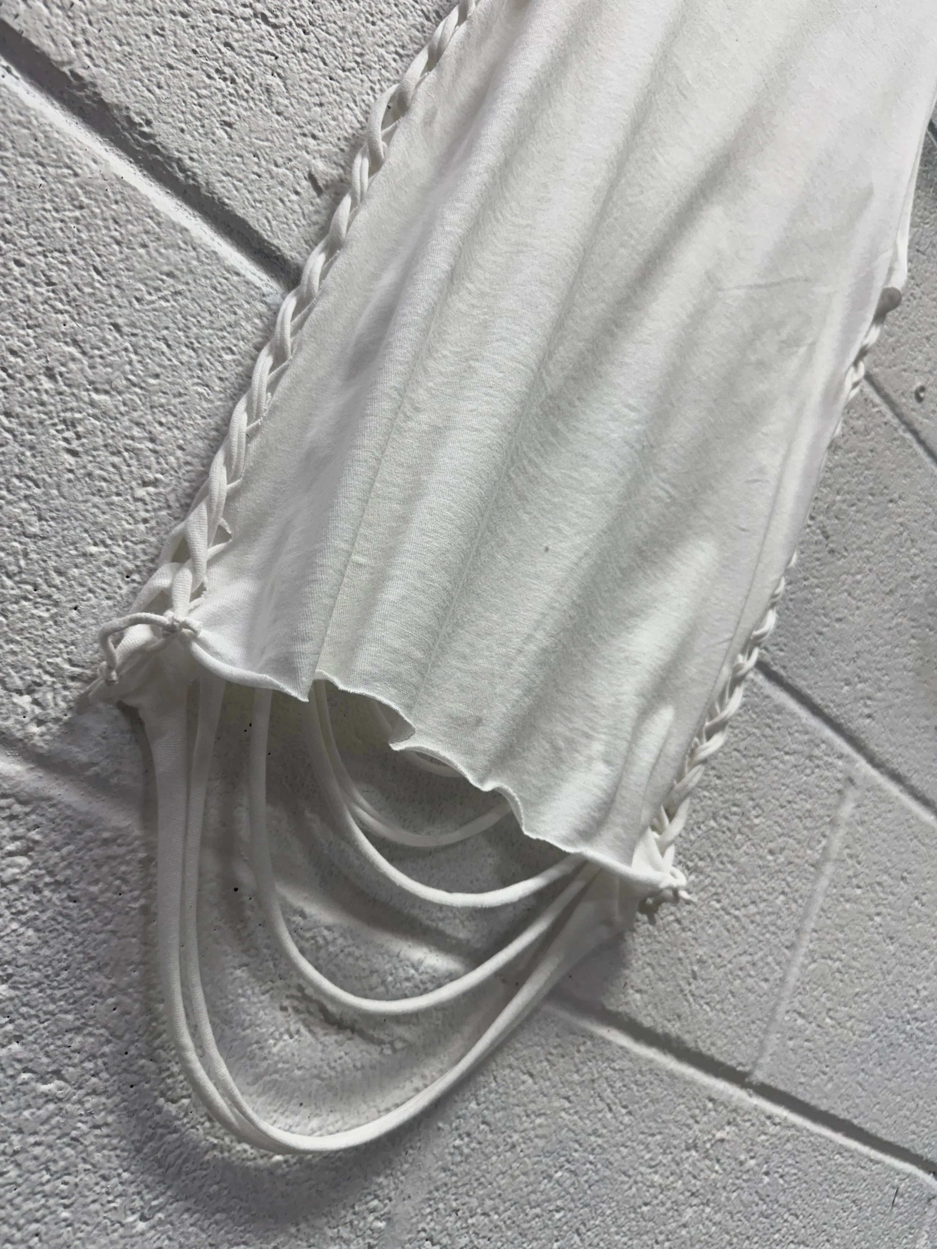 ROAD RASH BRAIDED WHITE TANK TOP 2.0