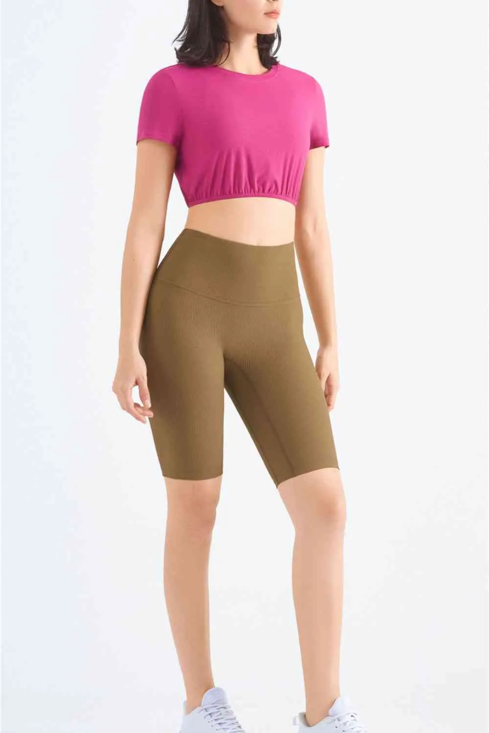 Round Neck Short Sleeve Sports Top