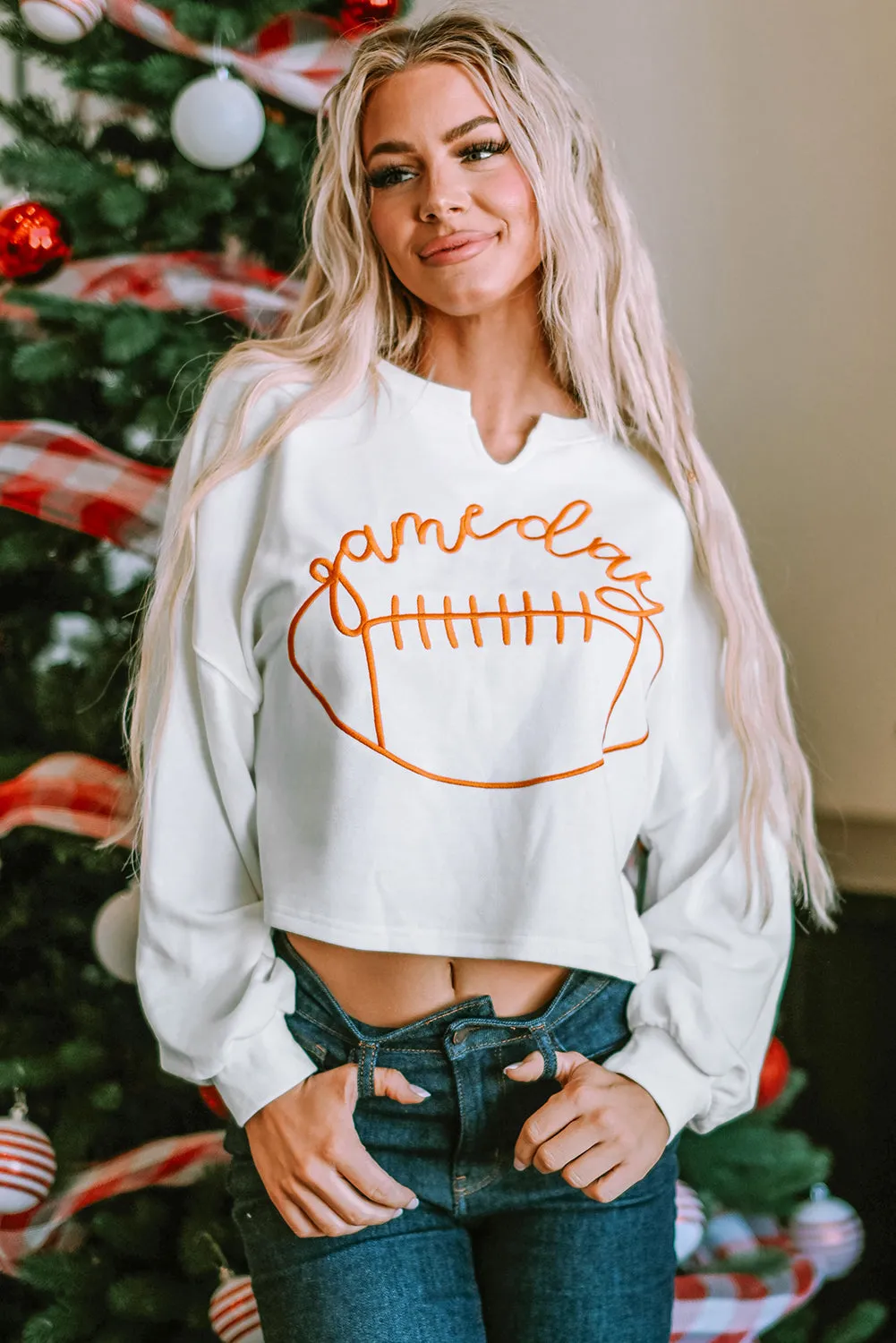 Rugby Football Notched Neck Sweatshirt