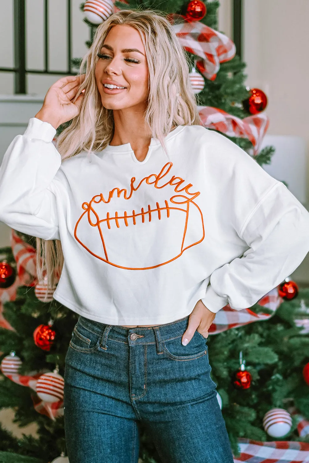 Rugby Football Notched Neck Sweatshirt