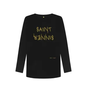 Saint Sinner Long Sleeve Tee (Gold Lettering)