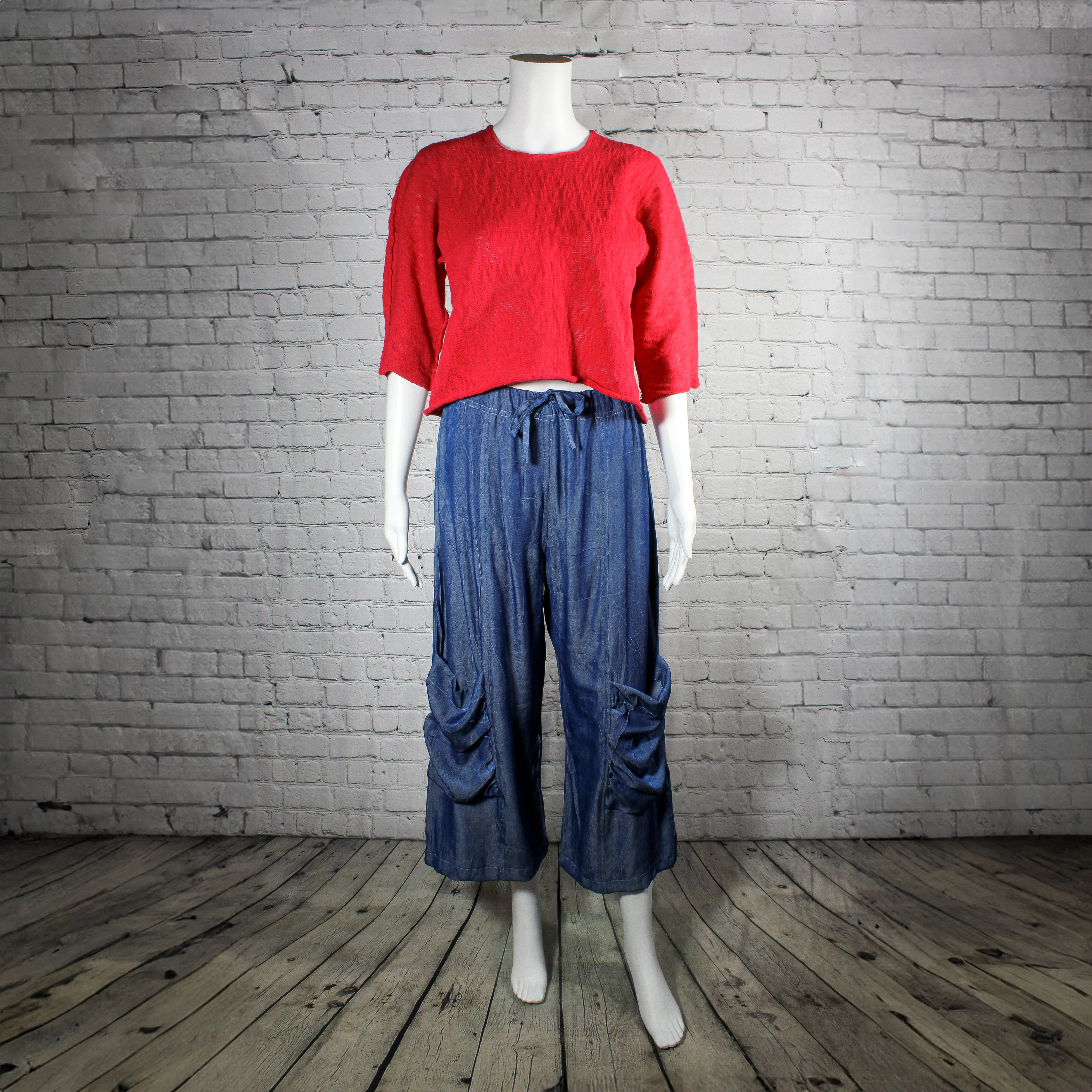 SALE! Louie Pullover Top in Red by Paper Temples