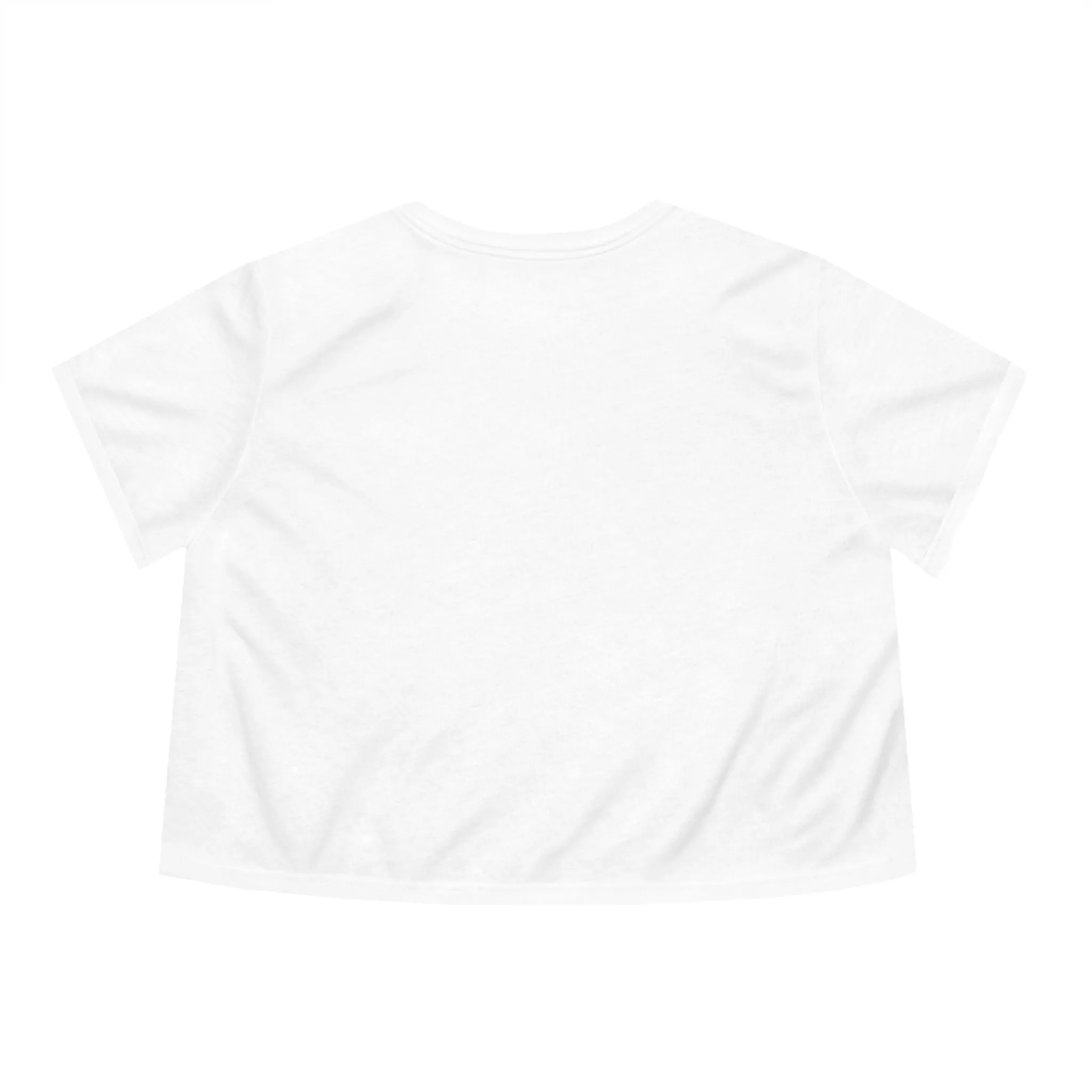 Sarki Orange to Blue Shalom Flower Women's Flowy Cropped Tee