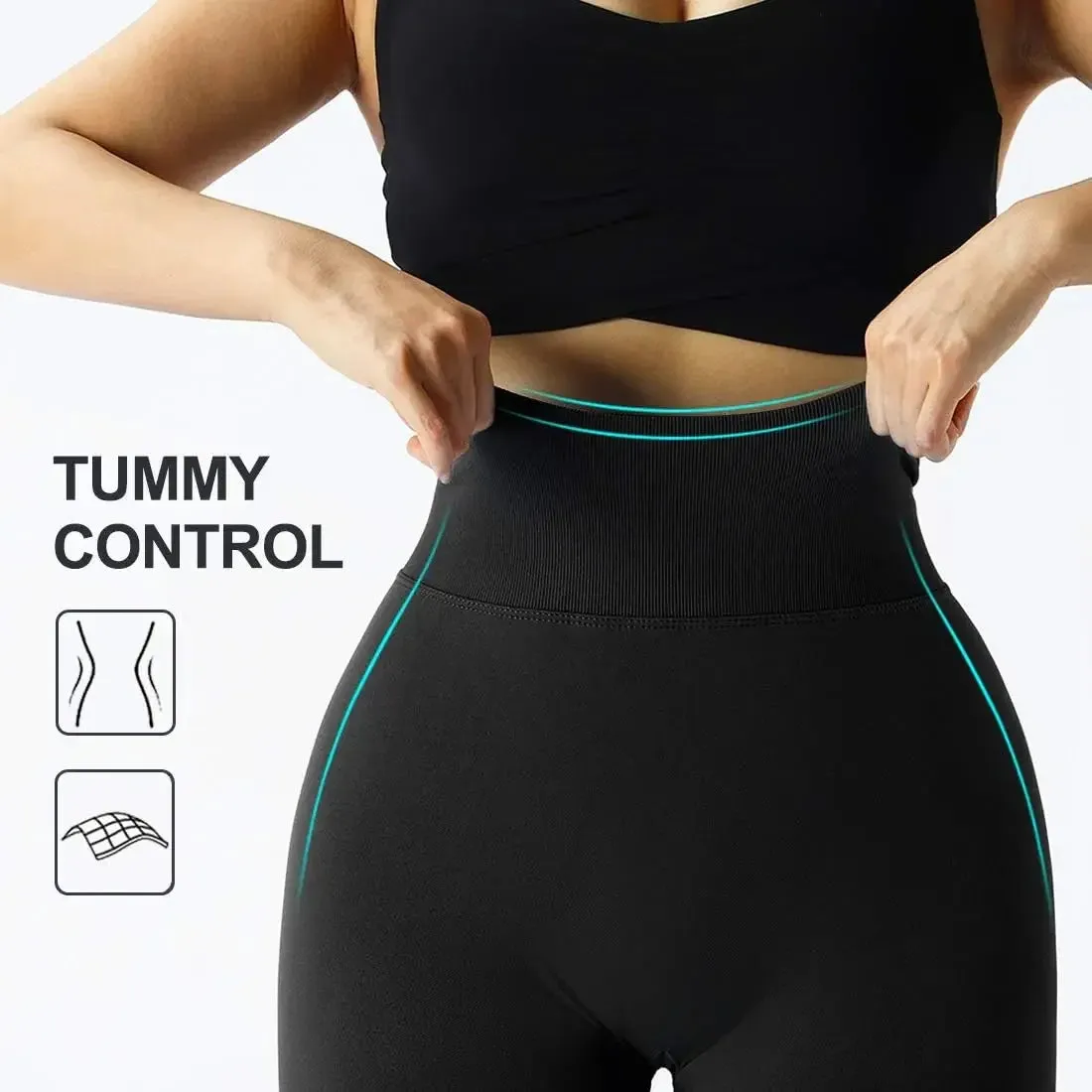 Seamless High Waist Fitness Leggings – Peach Lift Yoga Pants for Women