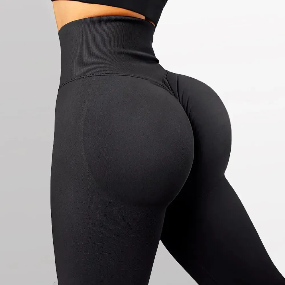 Seamless High Waist Fitness Leggings – Peach Lift Yoga Pants for Women