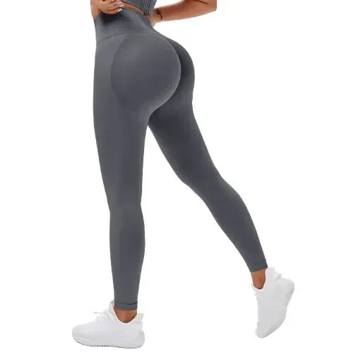 Seamless High Waist Fitness Leggings – Peach Lift Yoga Pants for Women
