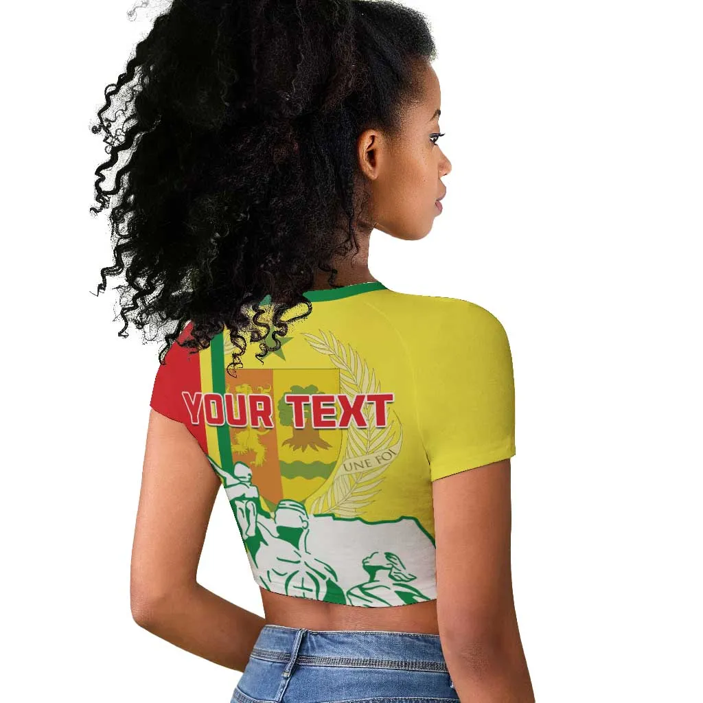 Senegal Independence Day Raglan Cropped T shirt - Un Peuple, Un But, Une Foi, 64th Anniversary LT01