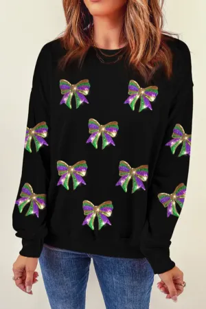 Sequin Bow Sweatshirt