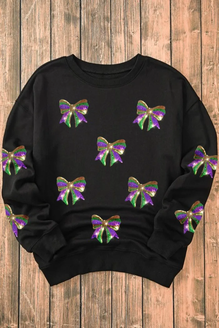 Sequin Bow Sweatshirt