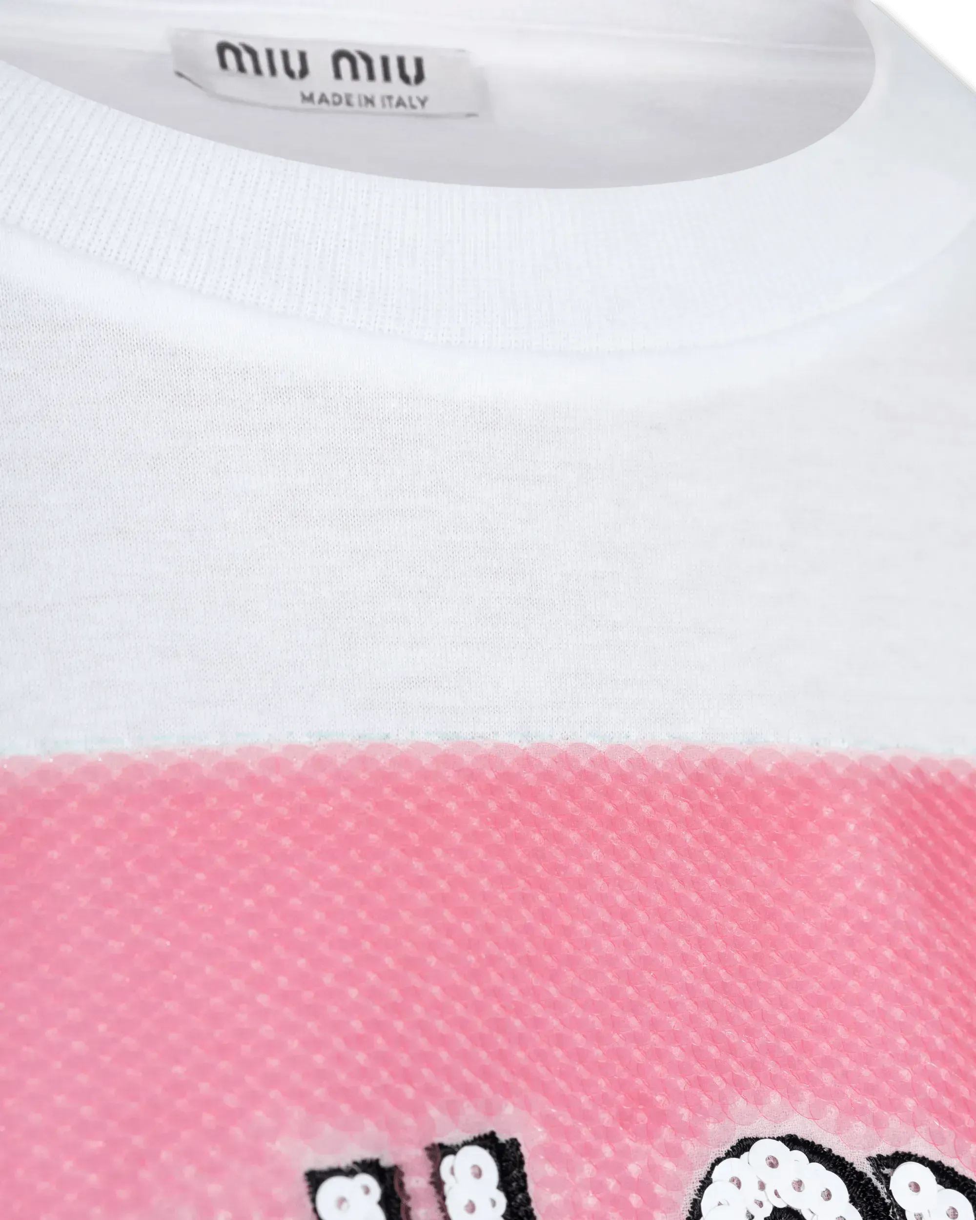 Sequinned Logo Cropped T-Shirt