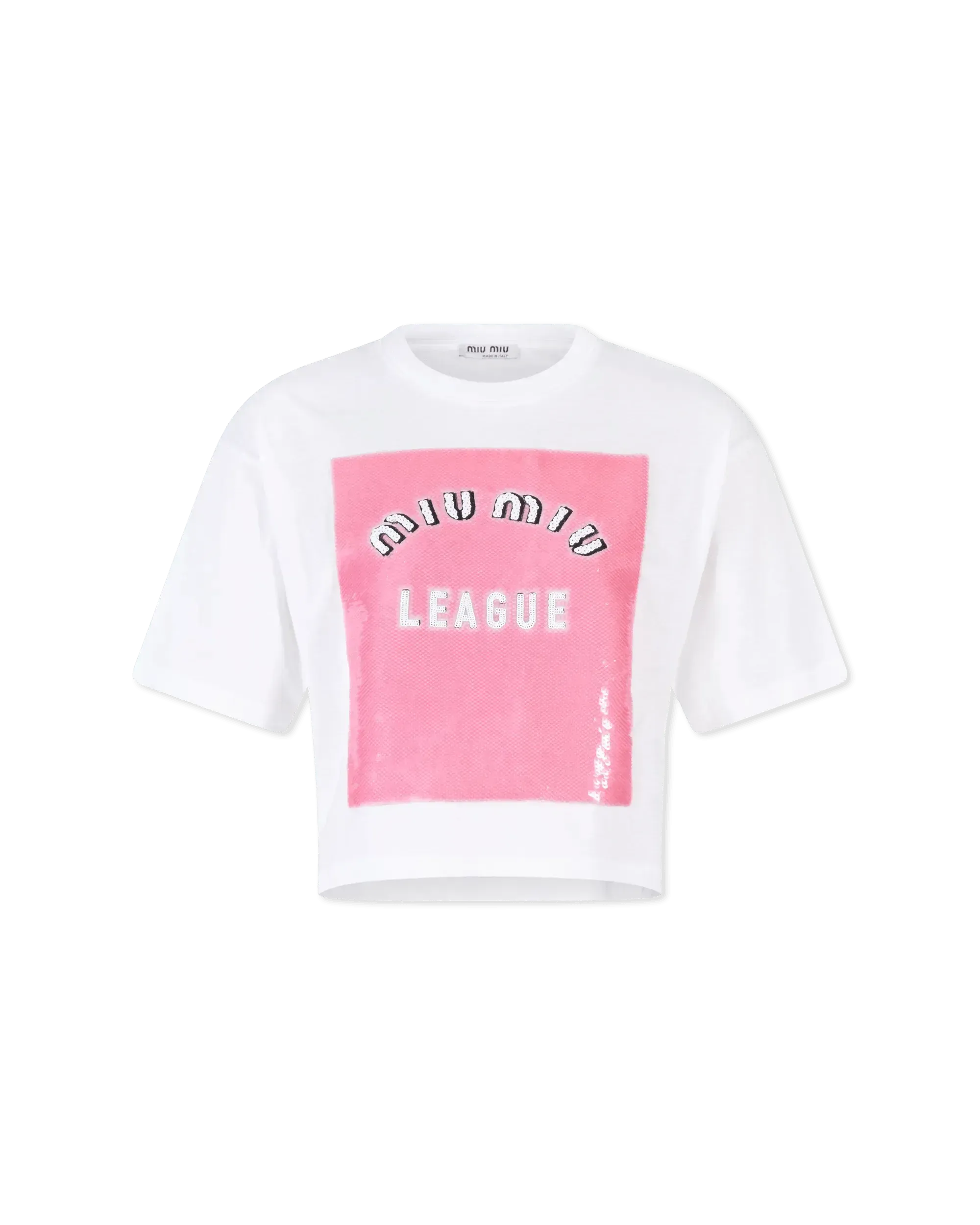 Sequinned Logo Cropped T-Shirt