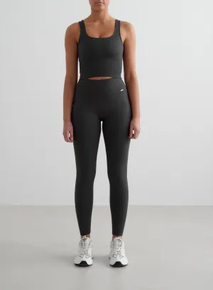 Shadow Grey Ribbed Seamless Tights