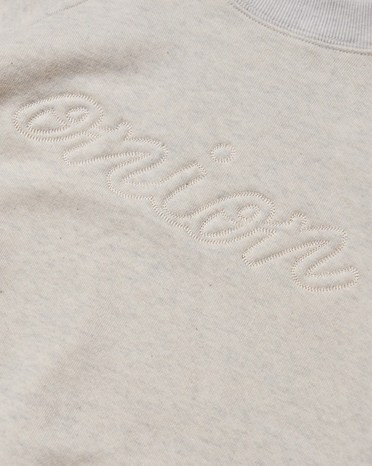Short Sleeve Sweatshirt - Logo Chain Stitch - Oatmeal