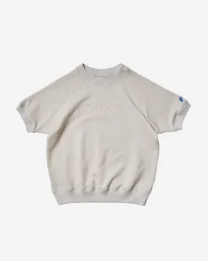 Short Sleeve Sweatshirt - Logo Chain Stitch - Oatmeal