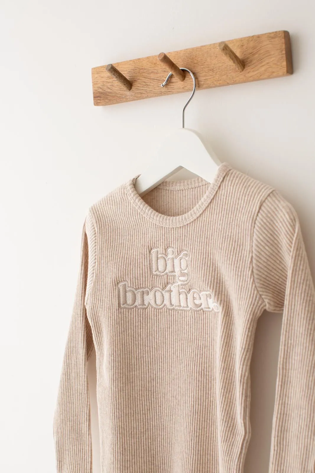 Sibling Oatmeal Ribbed Sets - Bubble Embroidery