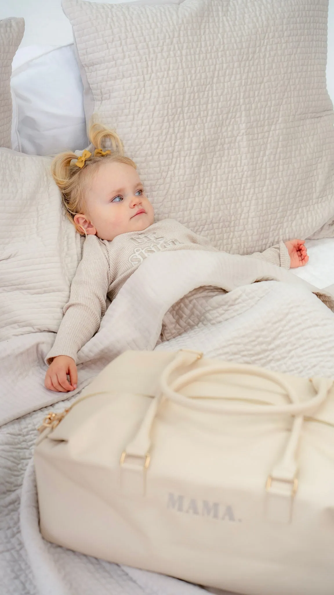 Sibling Oatmeal Ribbed Sets - Bubble Embroidery