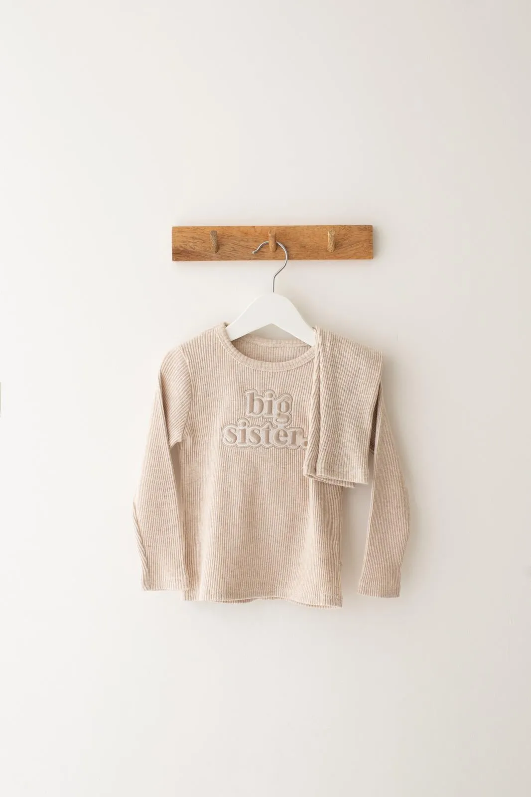 Sibling Oatmeal Ribbed Sets - Bubble Embroidery