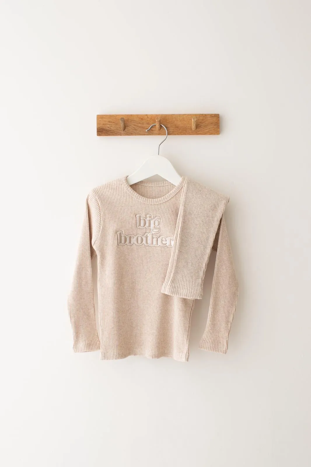 Sibling Oatmeal Ribbed Sets - Bubble Embroidery