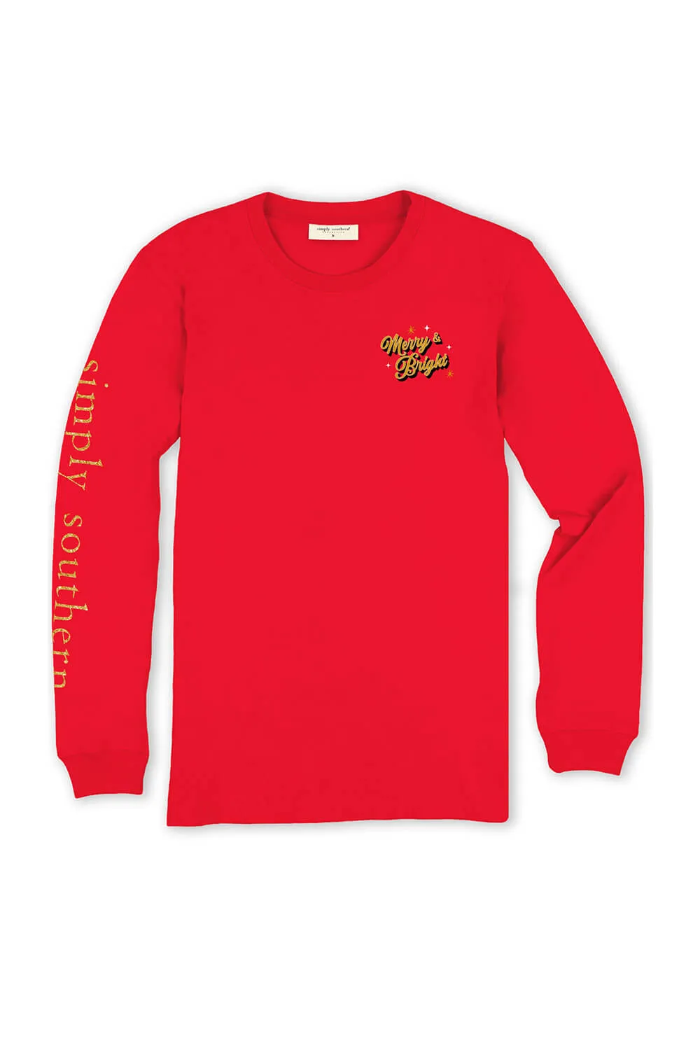 Simply Southern Plus Size Long Sleeve Floral Santa T-Shirt for Women in Red | EXT-LS-FLORALSANTA-RED