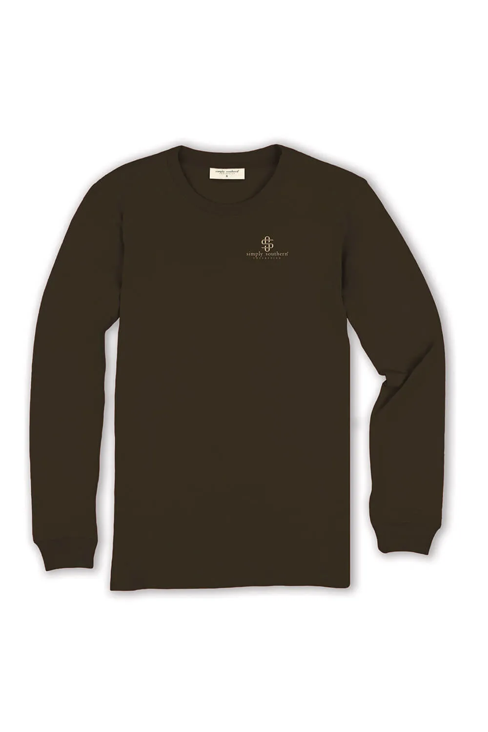 Simply Southern Plus Size Long Sleeve Lead T-Shirt for Women in Umber Brown | EXT-LS-LEAD-UMBER
