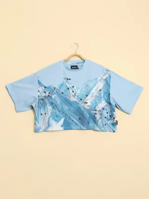 Ski Map Cropped T-shirt Dames