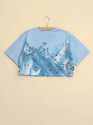 Ski Map Cropped T-Shirt Kids