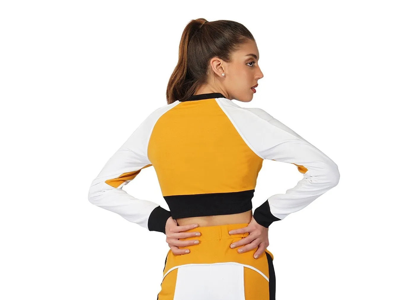 SLAY. Women's Activewear Colorblock Crop Jacket