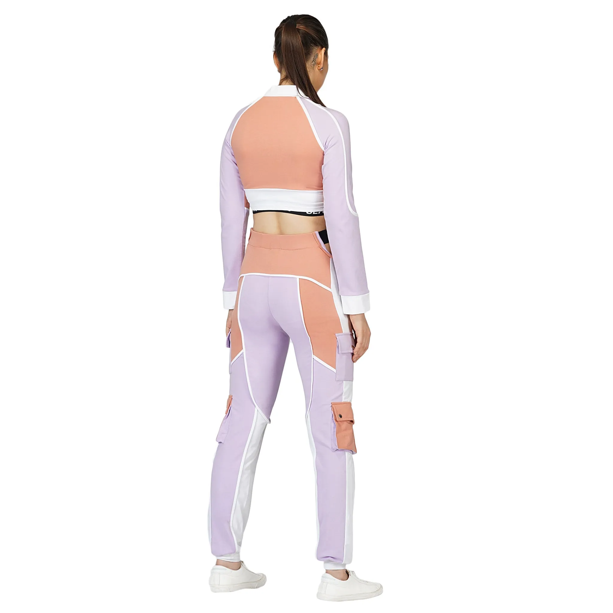 SLAY. Women's Crop Jacket Lavender Lilac Nude White