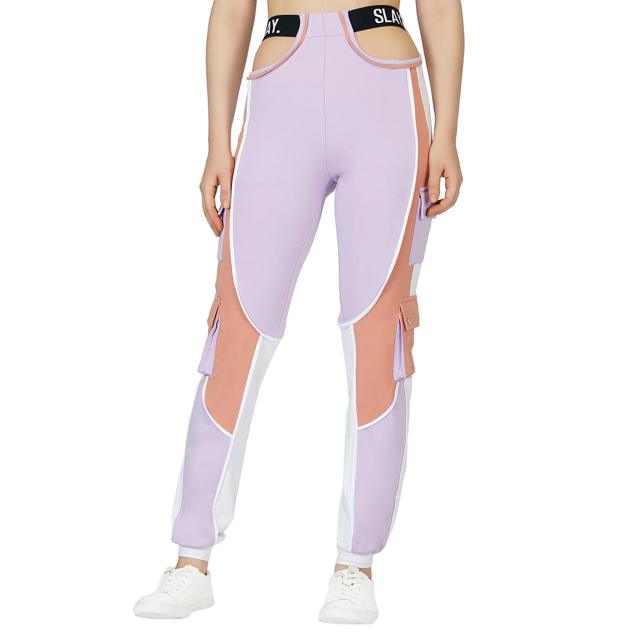 SLAY. Women's Crop Jacket Lavender Lilac Nude White