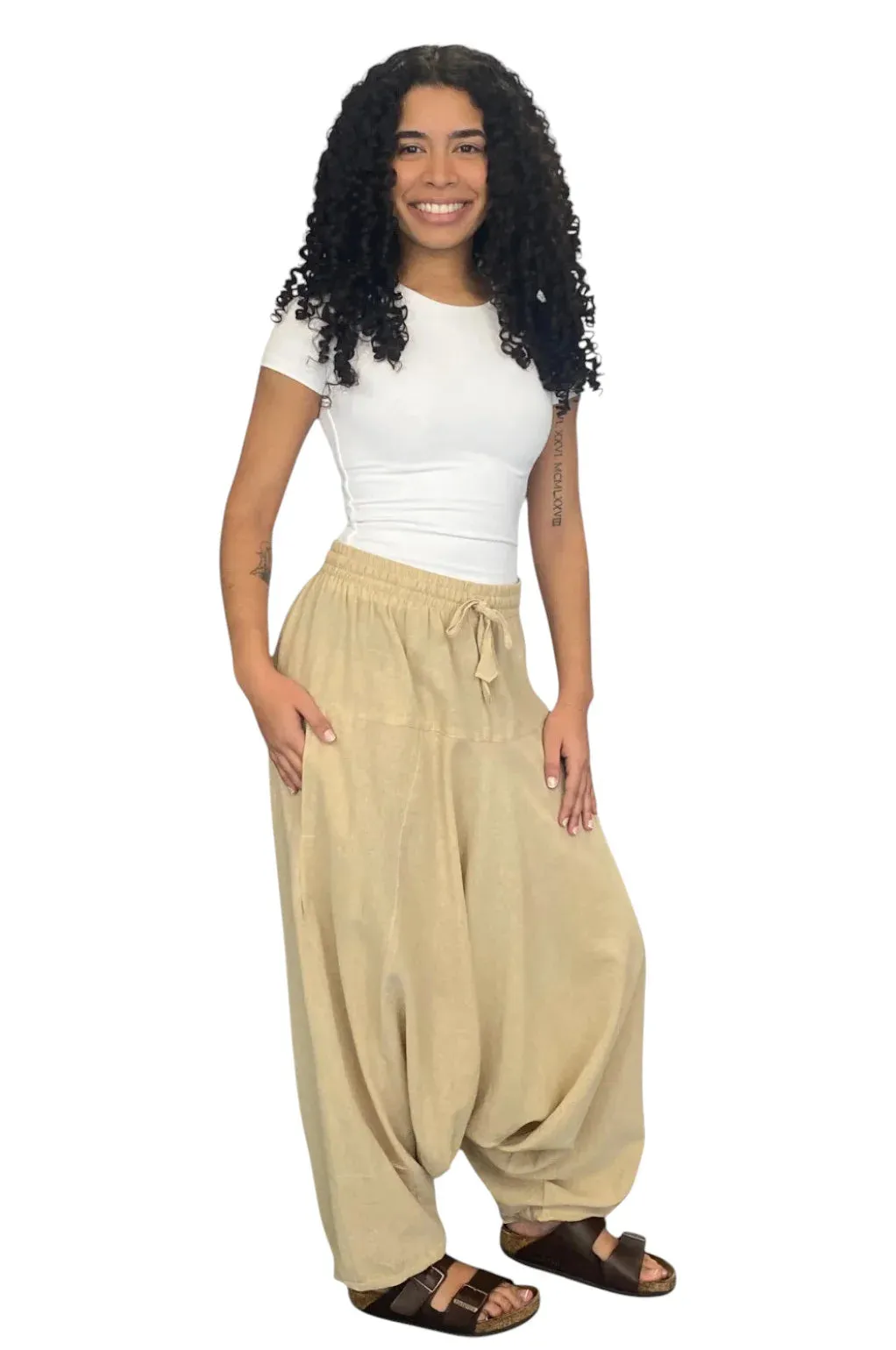 Solid Harem Pants