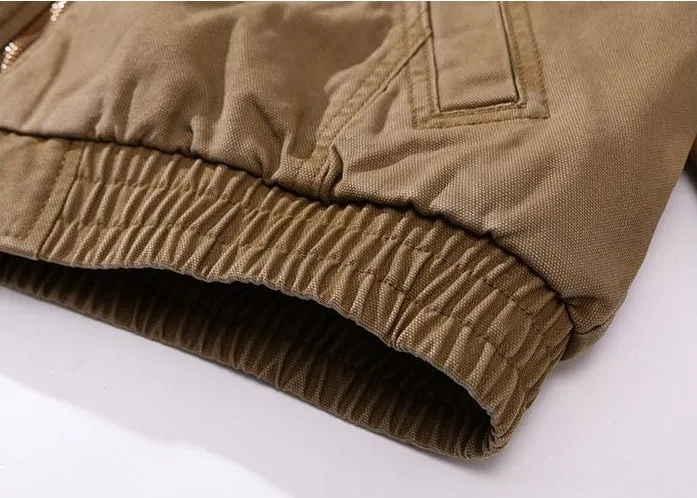 Solid Vintage Trucker Jacket with Warm Fleece-Lined Interior