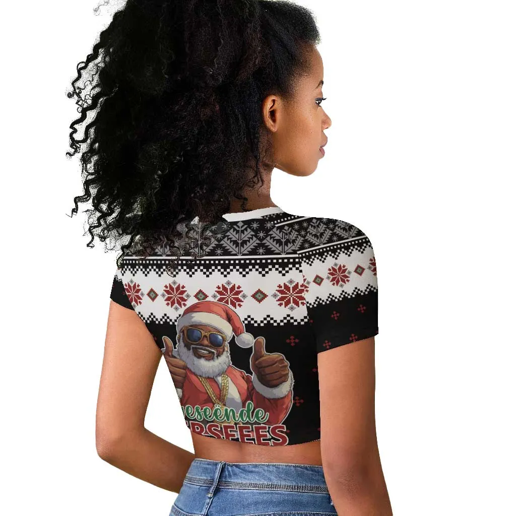 South Africa Christmas Raglan Cropped T shirt Hip Hop Santa Claus LT05