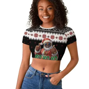 South Africa Christmas Raglan Cropped T shirt Hip Hop Santa Claus LT05