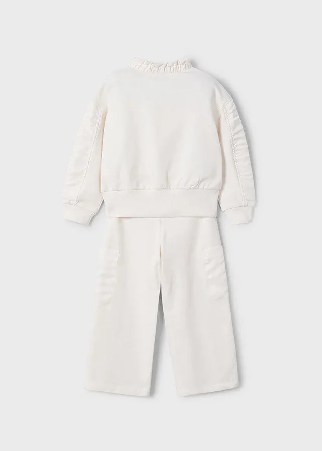 SS25 Mayoral Girls Ivory Tracksuit 3878