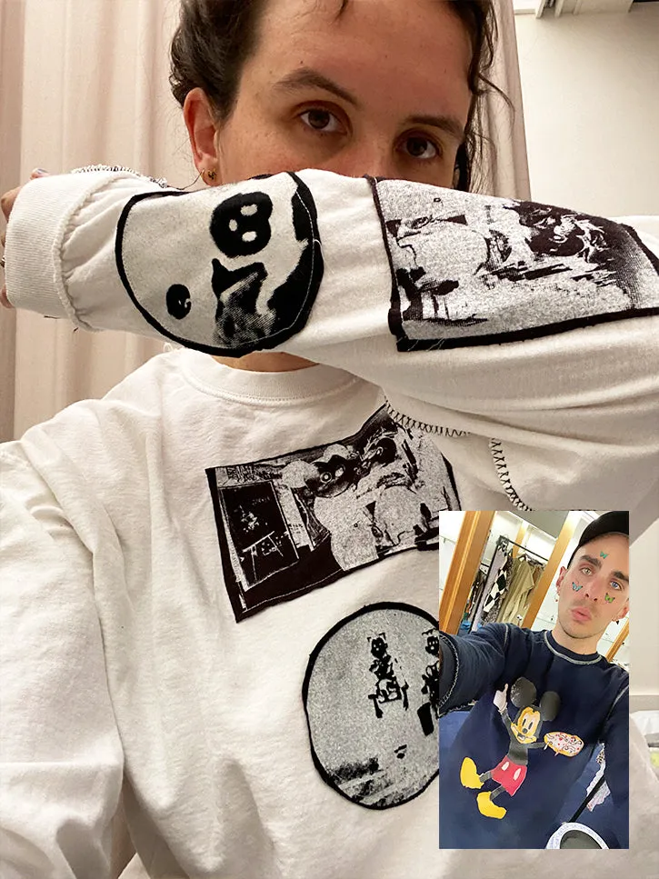 Stacy House Mickey Condom L/S Shirt, Black Tie Dye