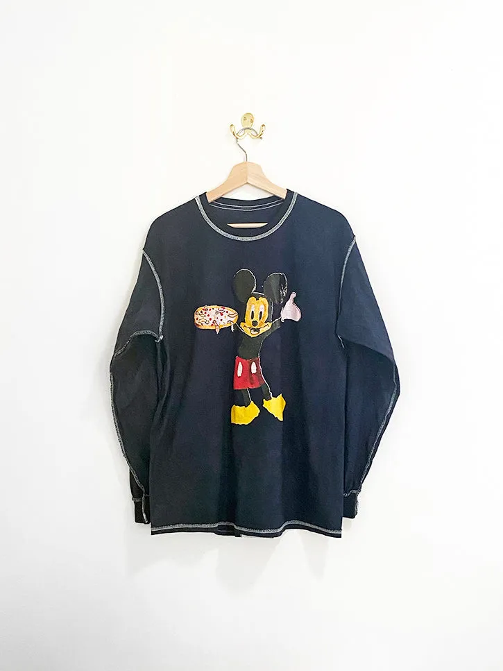 Stacy House Mickey Condom L/S Shirt, Black Tie Dye