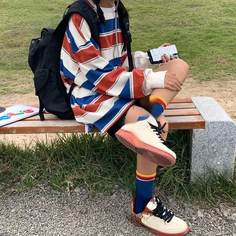 Striped Long Sleeve Hoodie