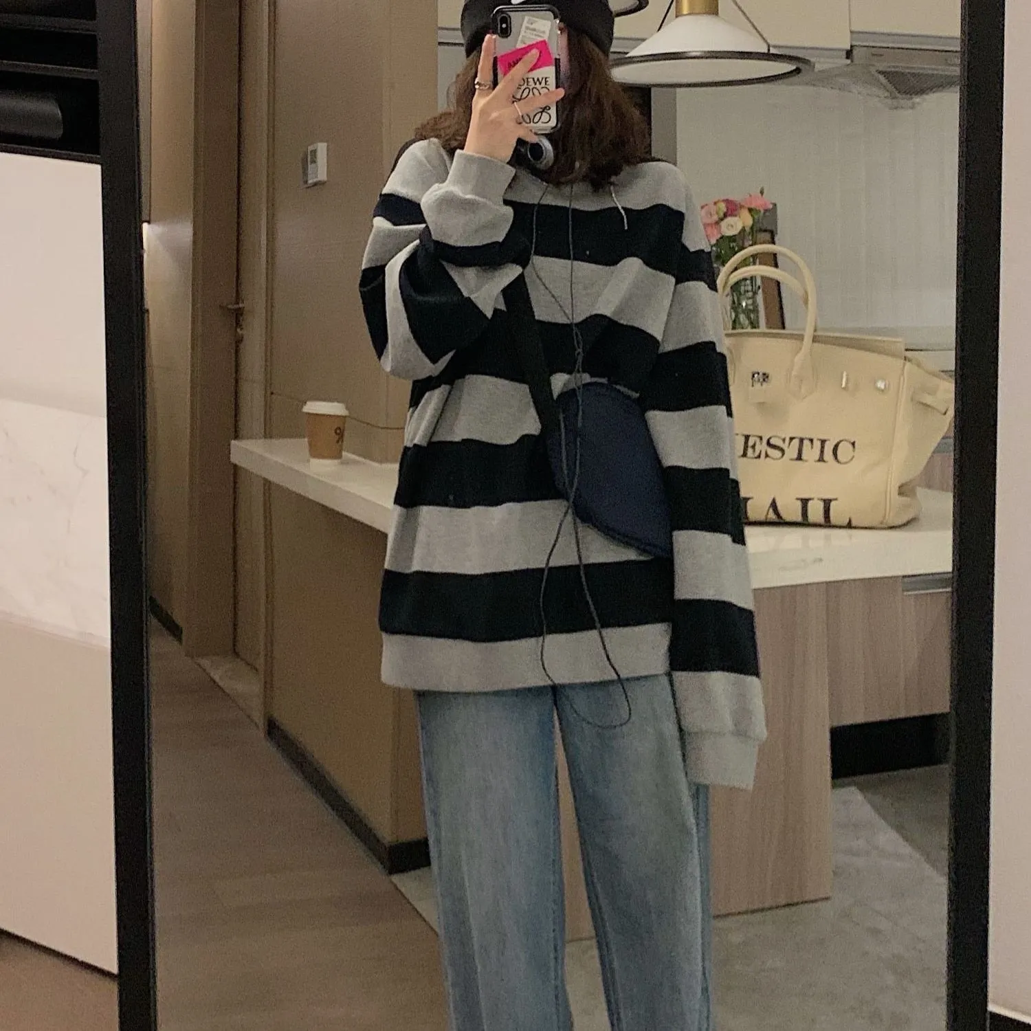 Striped Long Sleeve Hoodie
