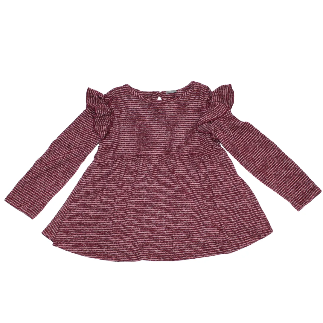 Stripy Brushed Cotton Long Sleeve Top