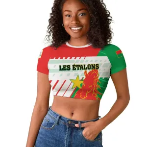 Support Les Etalons - Burkina Faso Football Raglan Cropped T shirt LT01